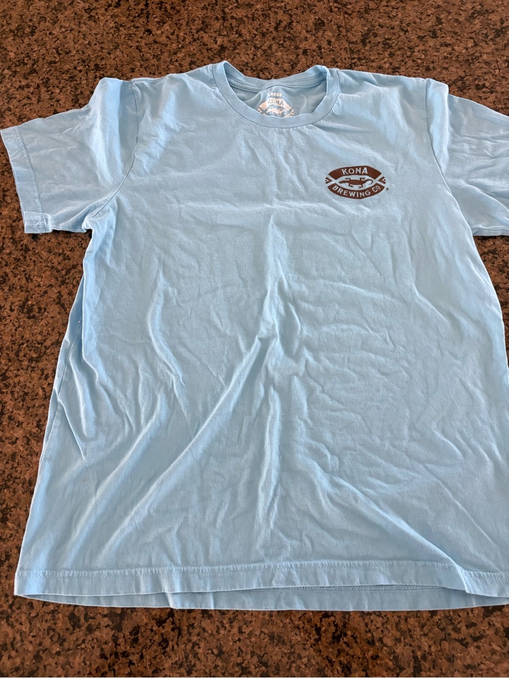 Kona Brewing Co. Liquid Aloha Graphic Light Blue T-Shirt Large Breweriana
